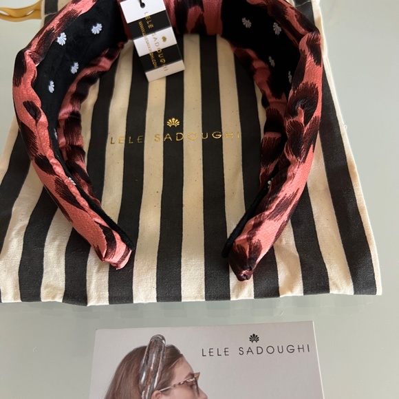 LELE SADOUGHI Pink Leopard Silk Knotted Headband main image 8
